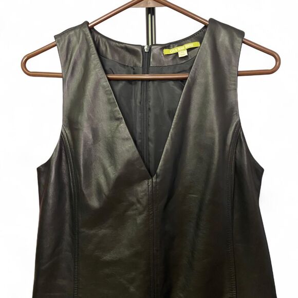 Gianni Bini black leather mini dress size XS - Picture 4 of 9